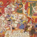 Thumbnail image of Krishna Battles the Armies of the Demon Naraka: Page from a Bhagavata Purana Manuscript