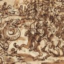 Thumbnail image of The Roman Consul Attilius Regulus Fighting a Giant African Serpent, from Pliny's Natural History, Book 8, ch. 14